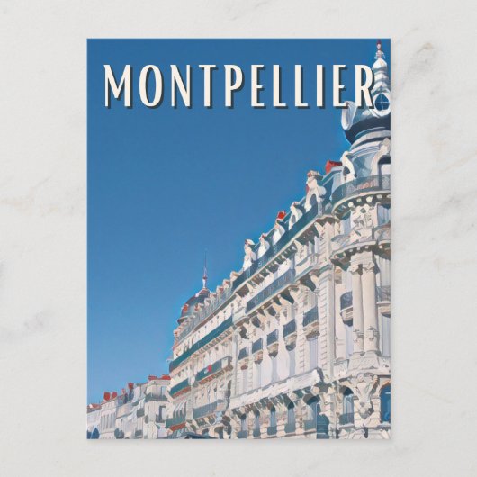Montpellier Foto Vintage Postkarte (Vorderseite)