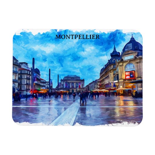 Montpellier France Place de la Comédie View Magnet (Horizontal)
