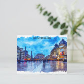 Montpellier France Place de la Comédie View Postkarte (Stehend Vorderseite)