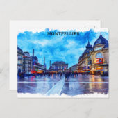 Montpellier France Place de la Comédie View Postkarte (Vorne/Hinten)