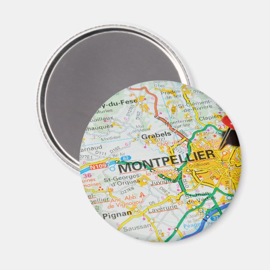 Montpellier, Frankreich Magnet (Vorderseite/Rückseite)