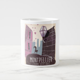 Montpellier-Frankreich-Städteplakat Jumbo-Tasse