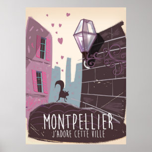 Montpellier-Frankreich-Städteplakat Poster