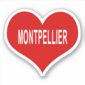 MONTPELLIER Rote Liebe Herz Vinyl Sticker (Vorderseite)