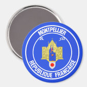 Montpellier RundEmblem Magnet (Vorderseite/Rückseite)