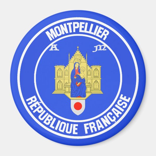 Montpellier RundEmblem Magnet (Vorne)