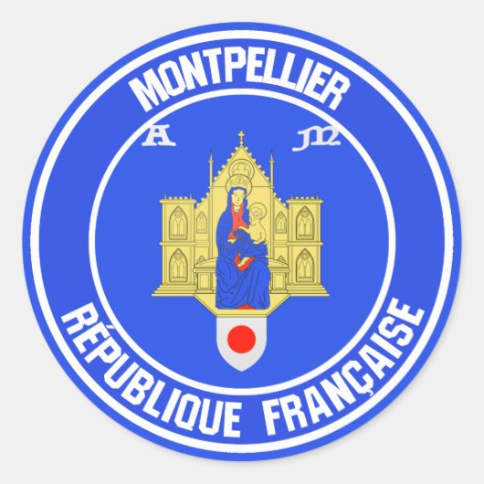 Montpellier RundEmblem Runder Aufkleber (Vorderseite)