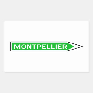 Montpellier, Verkehrsschild, Frankreich Rechteckiger Aufkleber