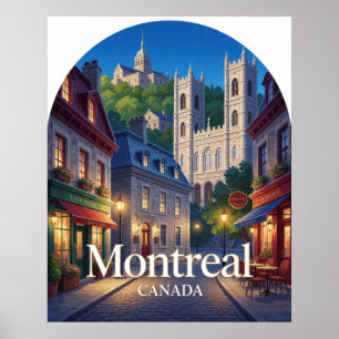 Montreal Alt-Québec-Architektur Reise Poster
