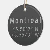Montreal Breitengrad Keramik Ornament (Links)
