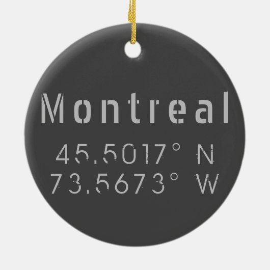 Montreal Breitengrad Keramik Ornament (Hinten)