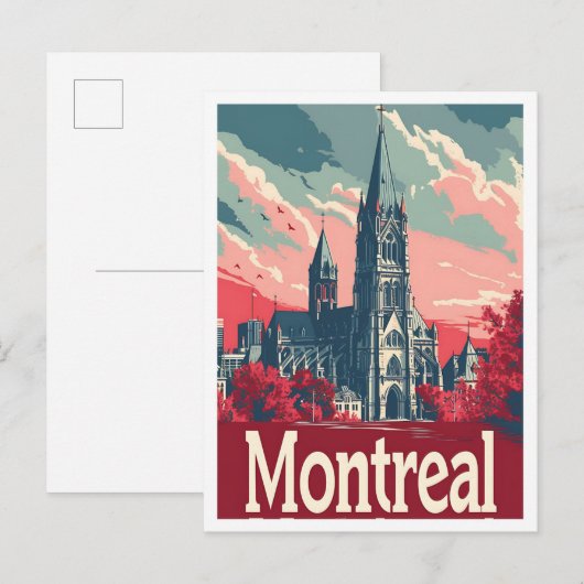 Montreal Canada Art vintage Travel Postkarte (Vorne/Hinten)