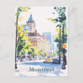 Montreal Canada Gouache Paint Illustration Travel Postkarte (Vorderseite)