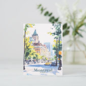 Montreal Canada Gouache Paint Illustration Travel Postkarte (Stehend Vorderseite)