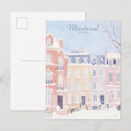 Montreal Canada Gouache Paint Illustration Travel Postkarte (Vorne/Hinten)