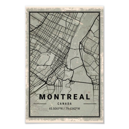 Montreal canada map print poster canvas (Vorne)