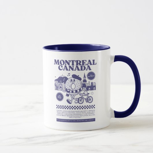 Montreal Canada Retro Bagel Skyline Tasse (Rechts)