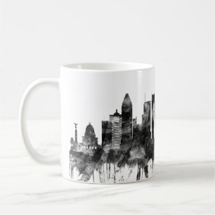 Montreal Canada Skyline BW Kaffeetasse