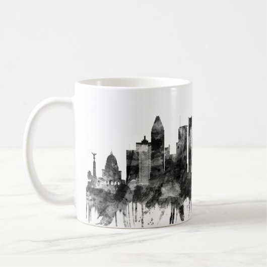 Montreal Canada Skyline BW Kaffeetasse (Links)