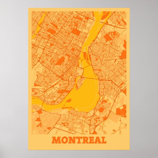 Montreal - Canada Sunset City Map Poster (Vorne)