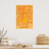 Montreal - Canada Sunset City Map Poster (Küche)