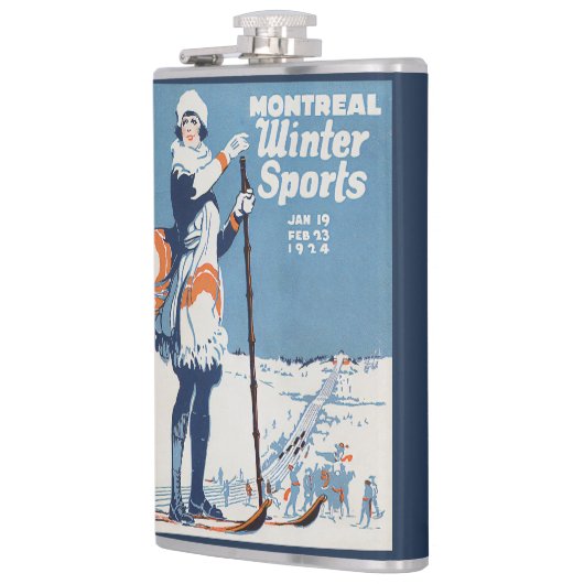 Montreal Canada Vintage Travel Poster Flachmann (Links)