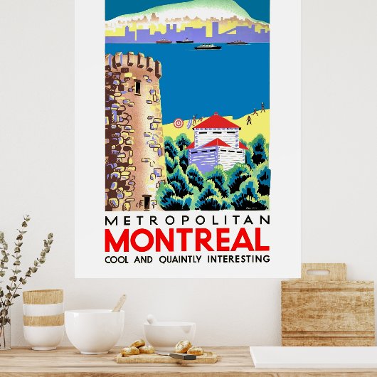 Montreal, Canda, Vintage Poster (Küche)