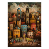 Montreal: City of a Hundred Steeples,Whimsical Art Poster (Vorderseite)