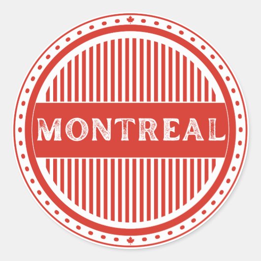 Montreal City Pride Emblem – Canadian Identity Runder Aufkleber (Vorderseite)