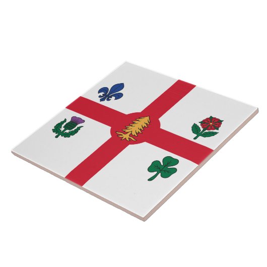 Montreal Flag on Tile Fliese (Seite)