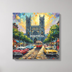 Montreal Gotische Straßenbahn Kathedrale Leinwand