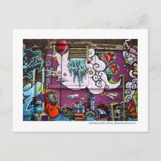 Montréal Graffiti Foto Postcard von Brad Hines Postkarte (Vorderseite)