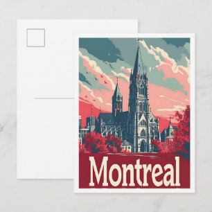 Montreal Kanada Kunst vintage Reise Postkarte