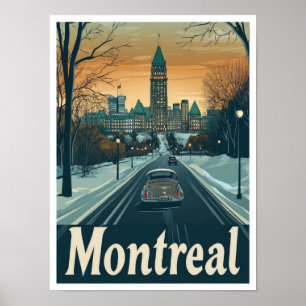 Montreal Kanada Kunst Vintage Reiseillustration Poster