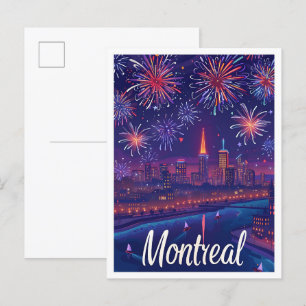 Montreal Kanada Künstlerische Reiseillustration Postkarte