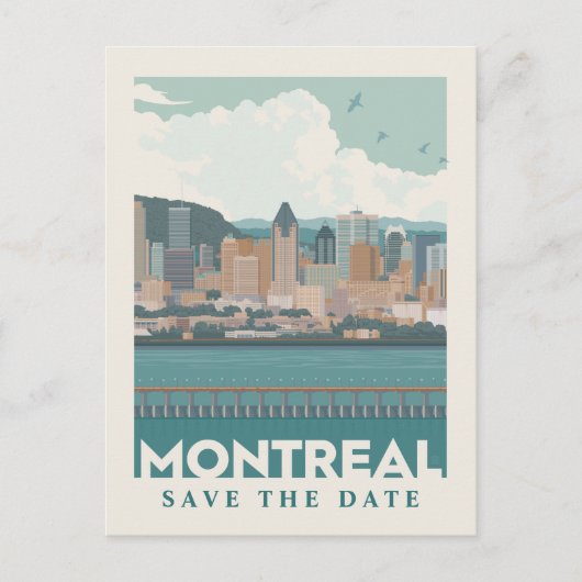 Montreal, Kanada | Skyline | Save The Date Einladungspostkarte (Vorderseite)