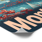 Montreal Kanada Vintag Retro Travel Illustration Poster (Ecke)