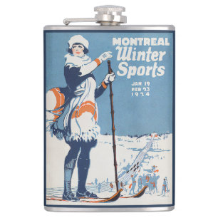 Montreal Kanada Vintage-Reiseposter Flachmann