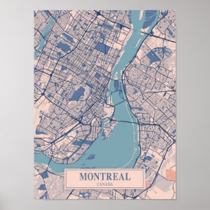 Montreal Kanada Windige Stadtplan Reise Poster