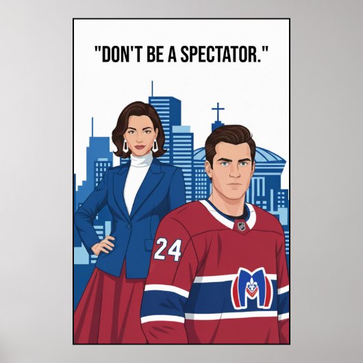 Montreal Metros Hockey Player Motivation Art Poster (Vorne)