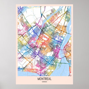 Montreal Quebec Canada City Map Poster