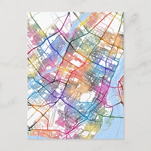Montreal Quebec Canada City Map Postkarte (Vorderseite)