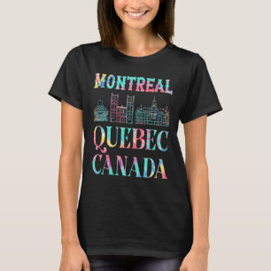 Montreal Quebec Canada City Skyline Karte Gefärbte T-Shirt