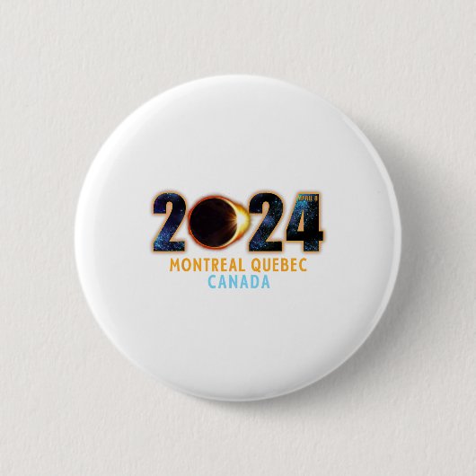 Montreal Quebec Canada Total Solar Eclipse 2024 Button (Vorderseite)