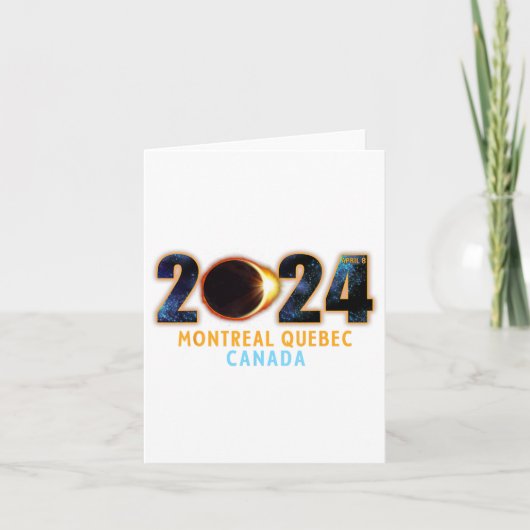 Montreal Quebec Canada Total Solar Eclipse 2024 Karte (Vorderseite)