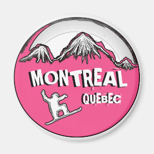Montreal Quebec Kanada rosa Snowboardmagnet Magnet