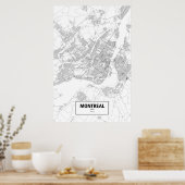 Montreal, Quebec (schwarz auf weiß) Poster (Küche)