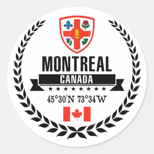 Montreal Runder Aufkleber (Vorderseite)