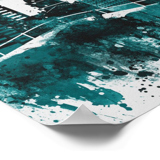 Montreal Skyline Art Poster (Ecke)