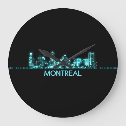 Montreal Skyline Große Wanduhr (Vorderseite)